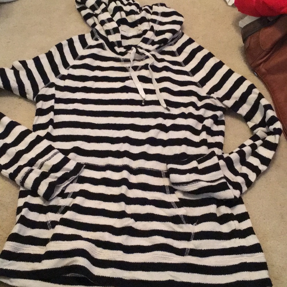 Jcrew French terry striped hoodie